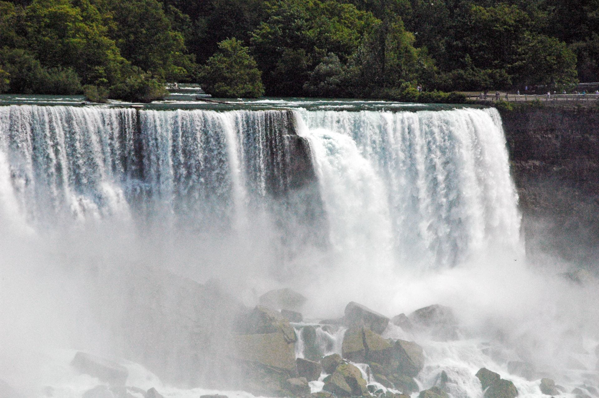 Niagara Falls occurs where the Niagara River flows over a cap rock of Lockport Dolostone.
